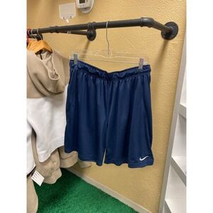 Nike Dri Fit Mens Athletic Shorts Navy Blue Size L Polyester Gym Workout